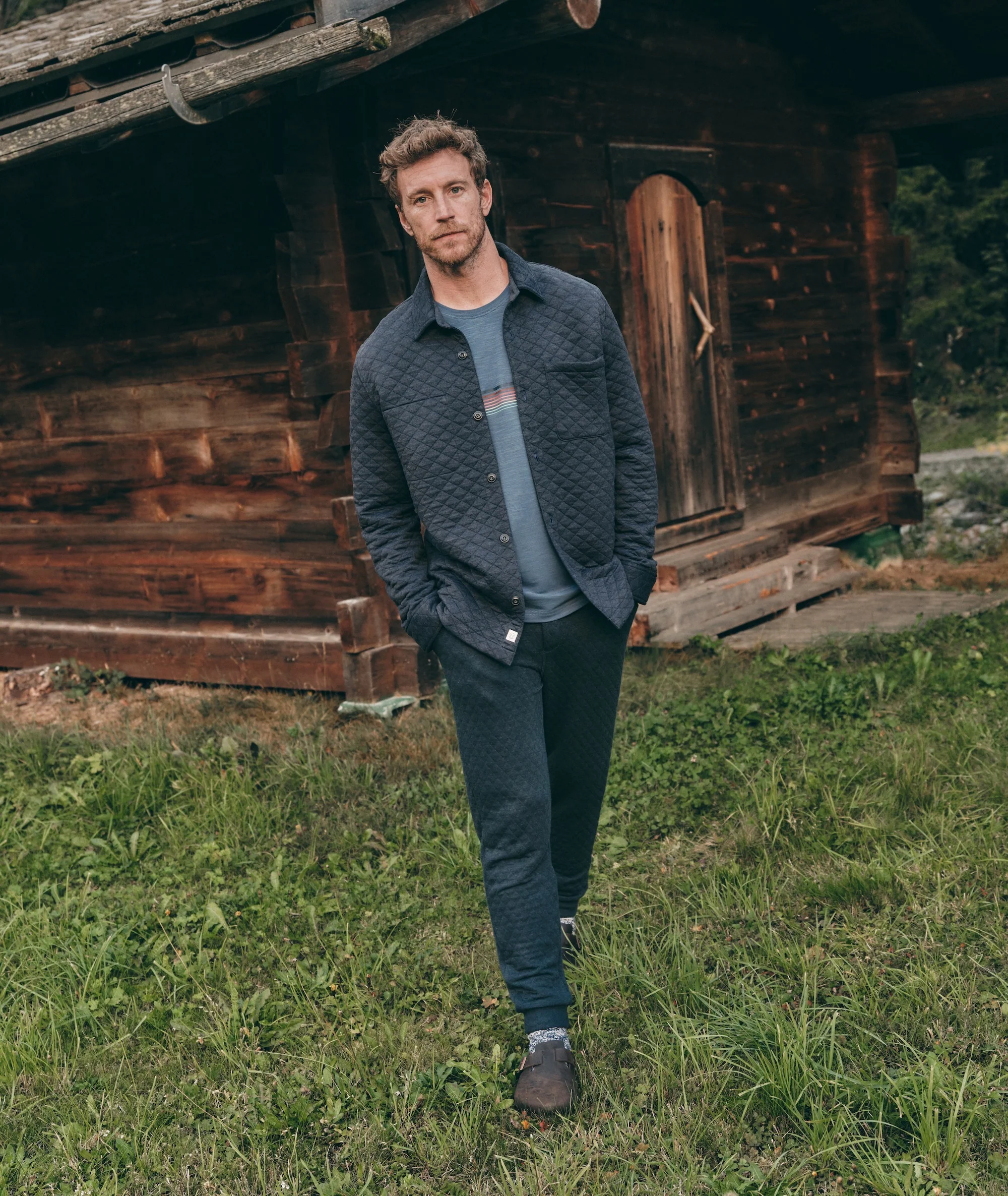 Men's Corbet Quilted Overshirt - Deep Ocean - Image 4