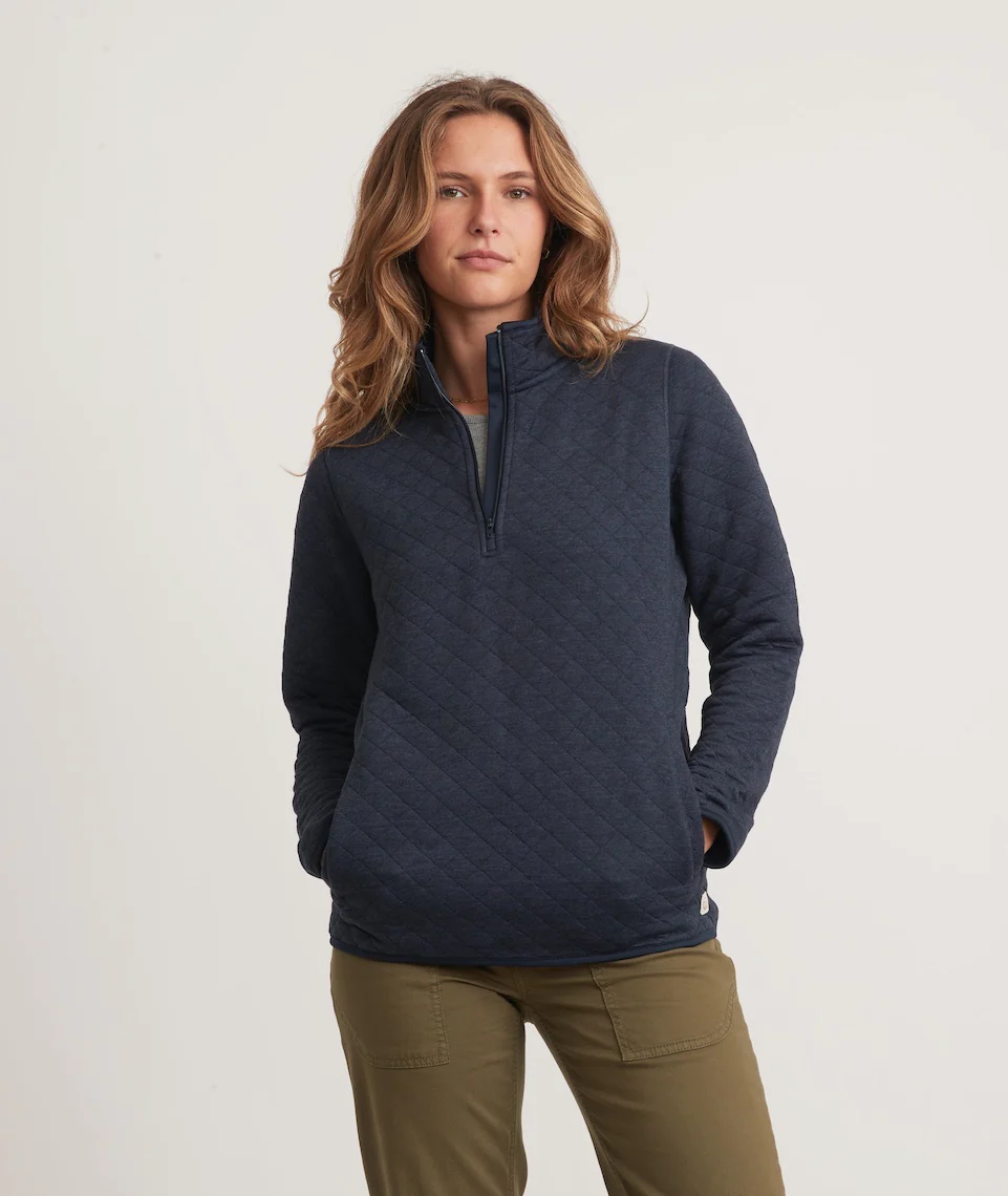 Women's Corbet Quarter Zip Pullover in Navy - Image 2