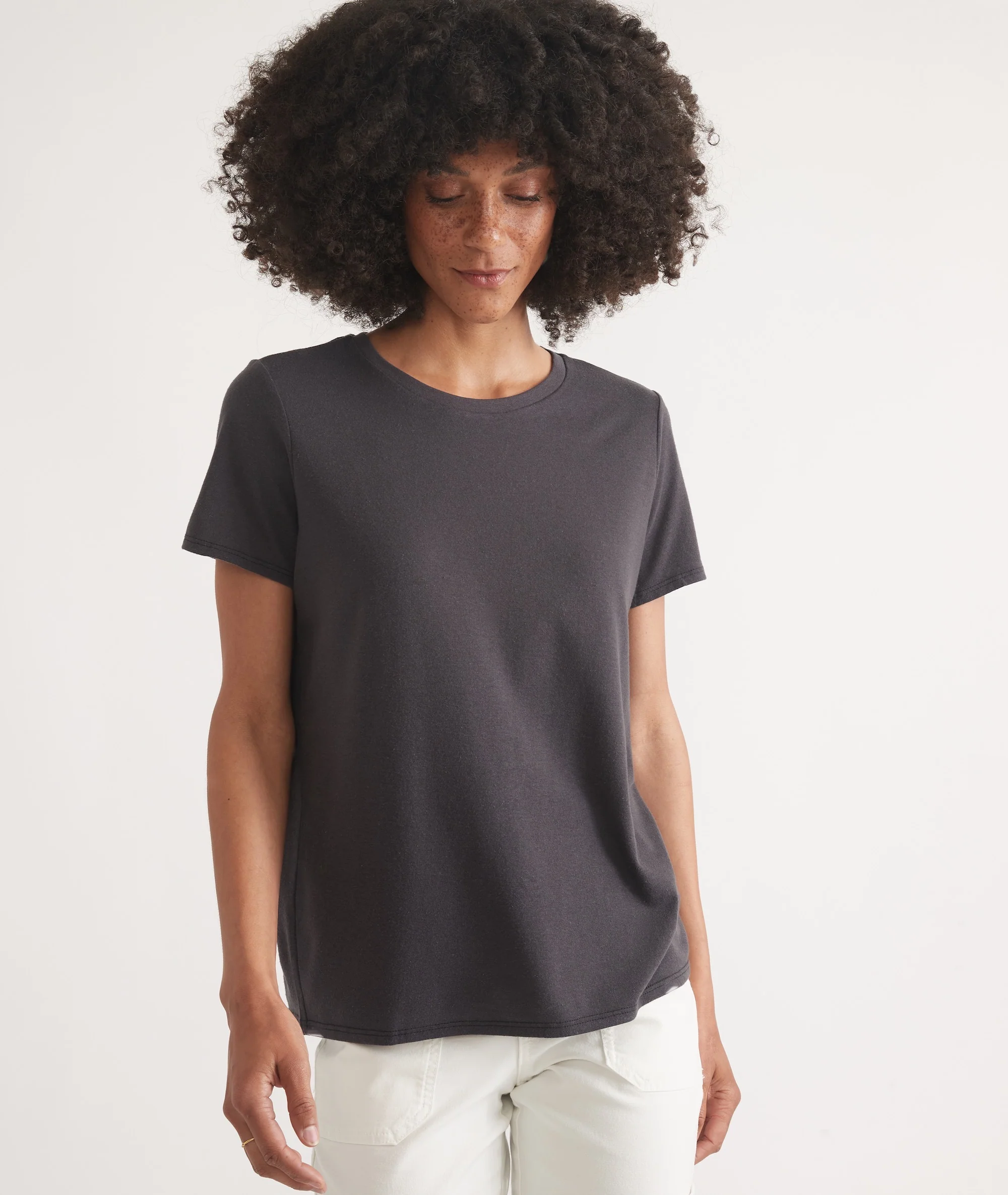 Women's Re-Spun Signature Crew in Faded Black - Image 2